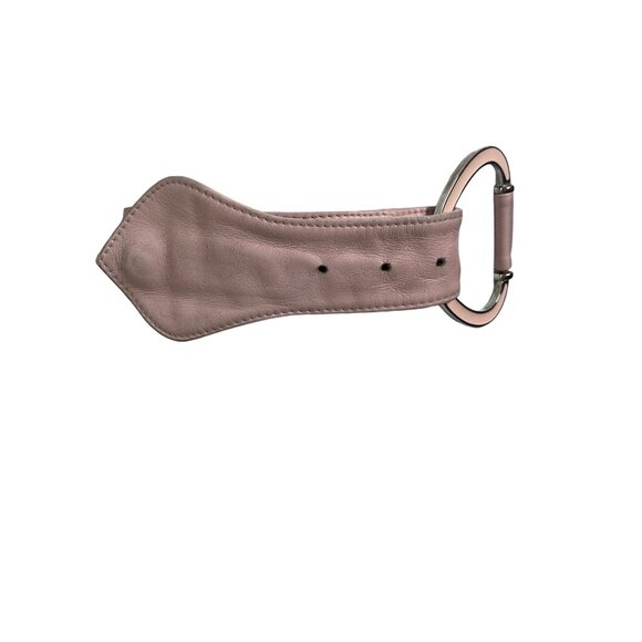 Authentic Dolce & Gabbana Blush Pink Silvertone Leather Belt Italy Size 85/34” - Picture 4 of 12